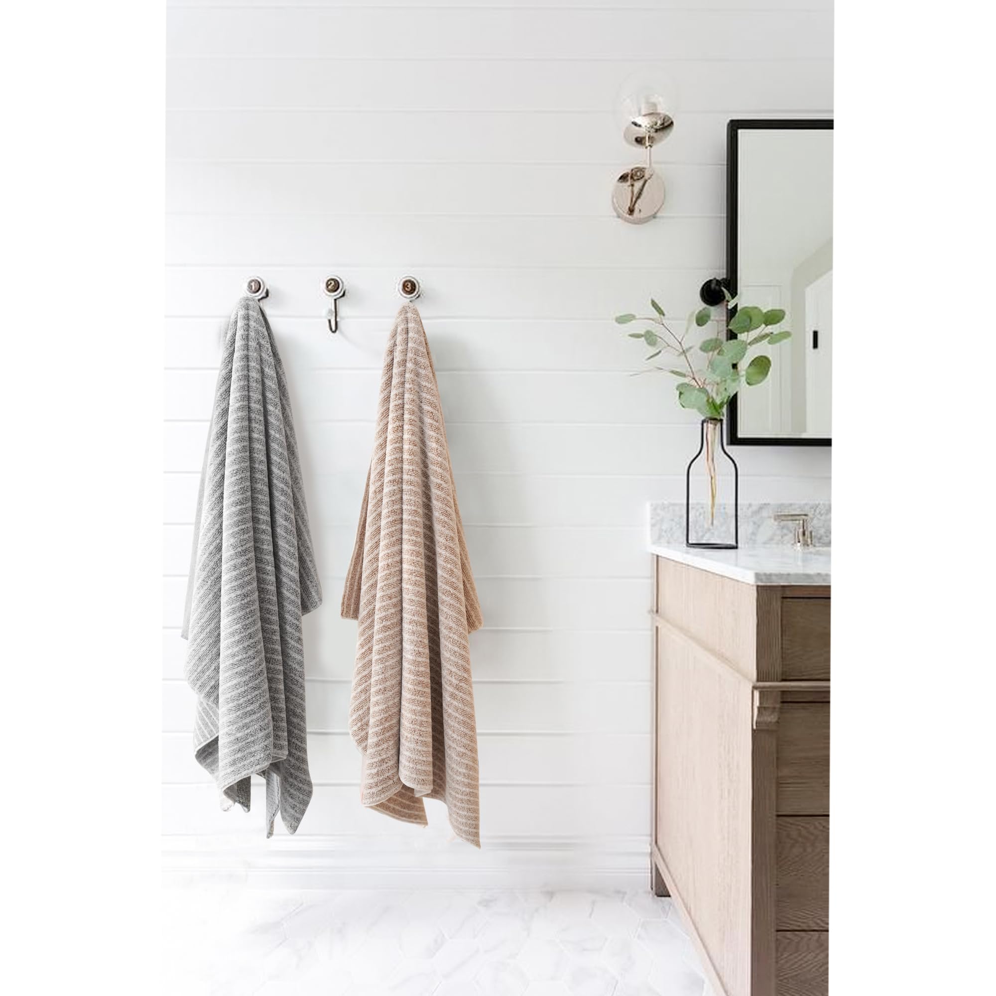 ROLSHOL 2 Packs Large Microfiber Hair Towels for Women, Hair Towel Wrap for Curly Hair Long & Short Hair- Anti-Frizz Hair Turban